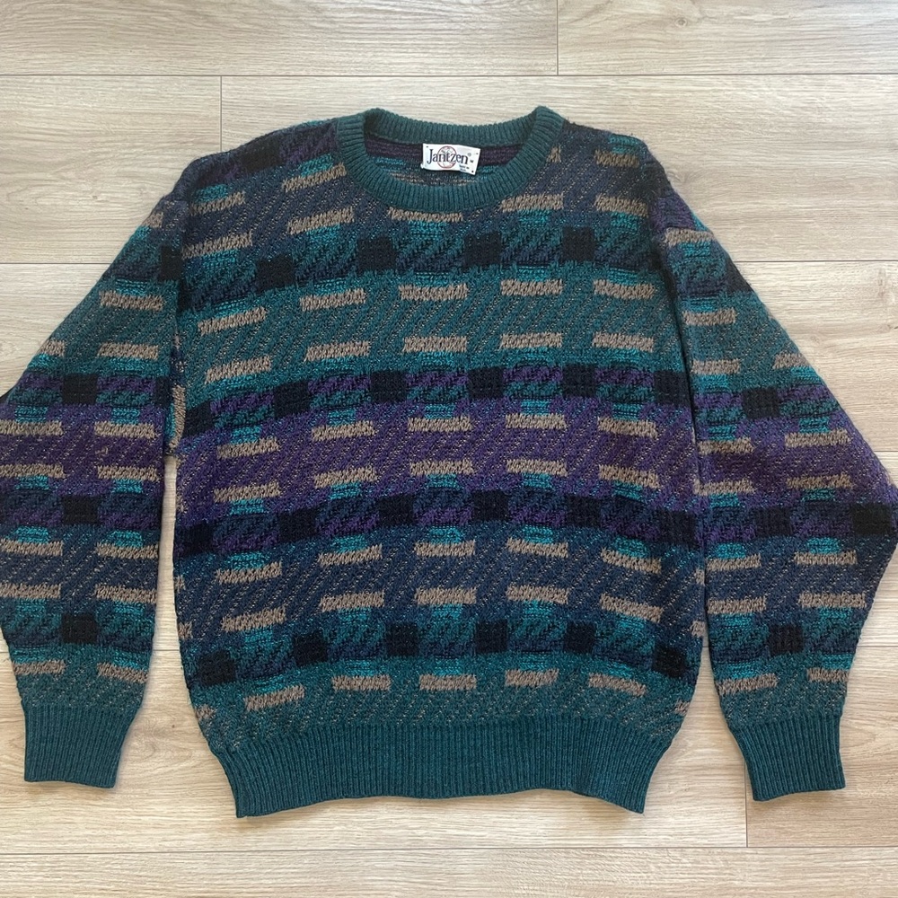 Jantzen Multicolor Patterned Crewneck Sweater